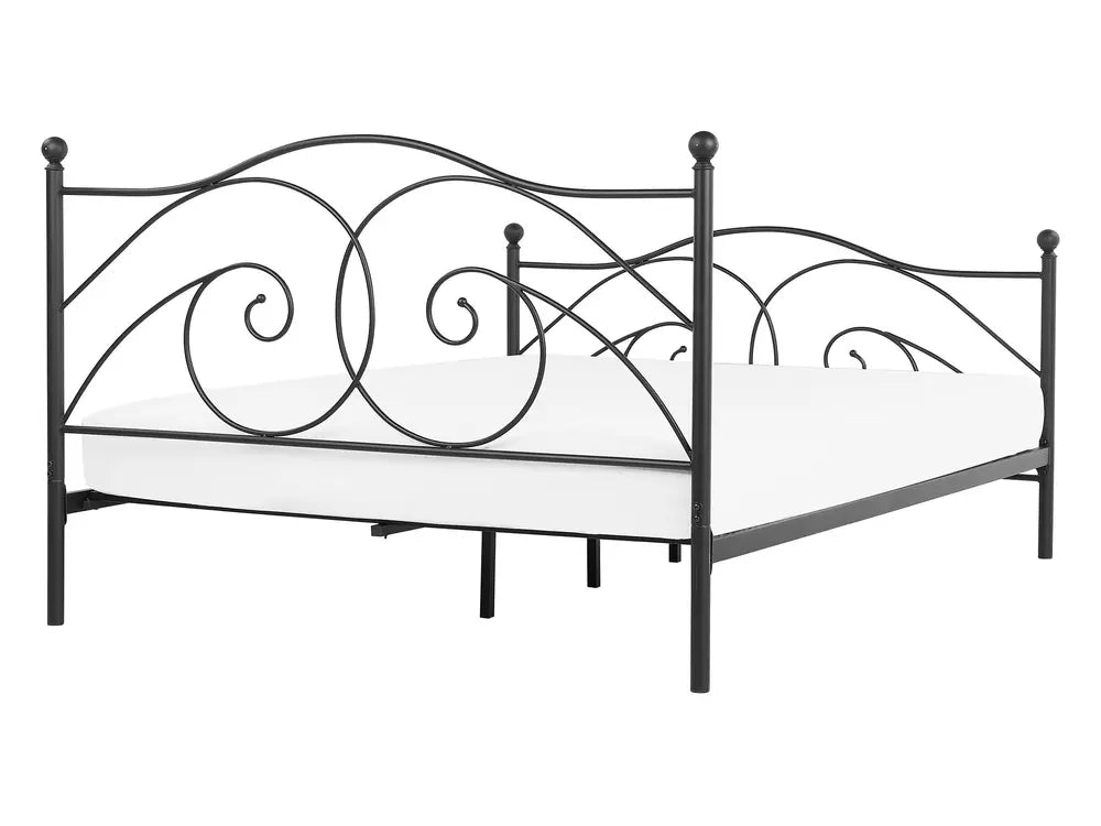 Bed Metal 140 x 200 cm (EU Double) Black Rondo