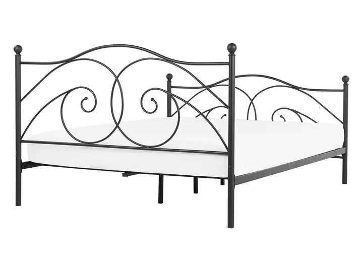Bed Metal 140 x 200 cm (EU Double) Black Rondo