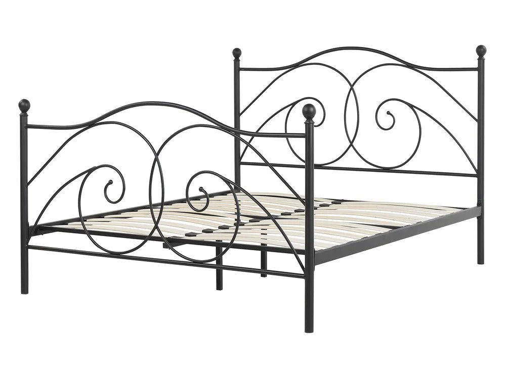 Bed Metal 140 x 200 cm (EU Double) Black Rondo