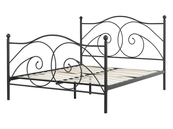 Bed Metal 140 x 200 cm (EU Double) Black Rondo