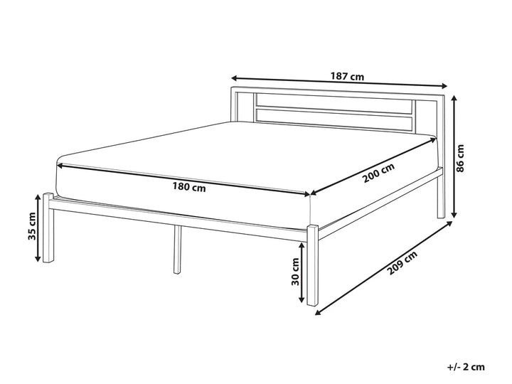 Bed Metal 180 x 200 cm (EU Super King) White Ibaka