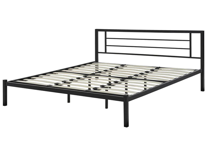 Minimalist black metal bed design