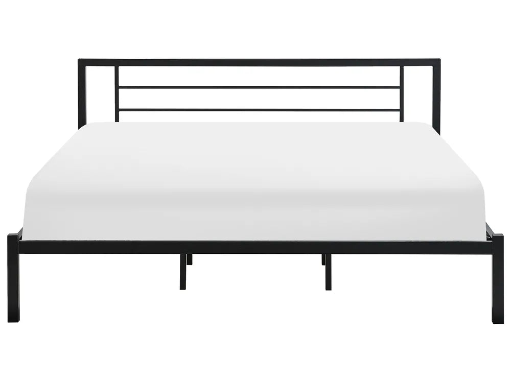Modern black super king bed frame