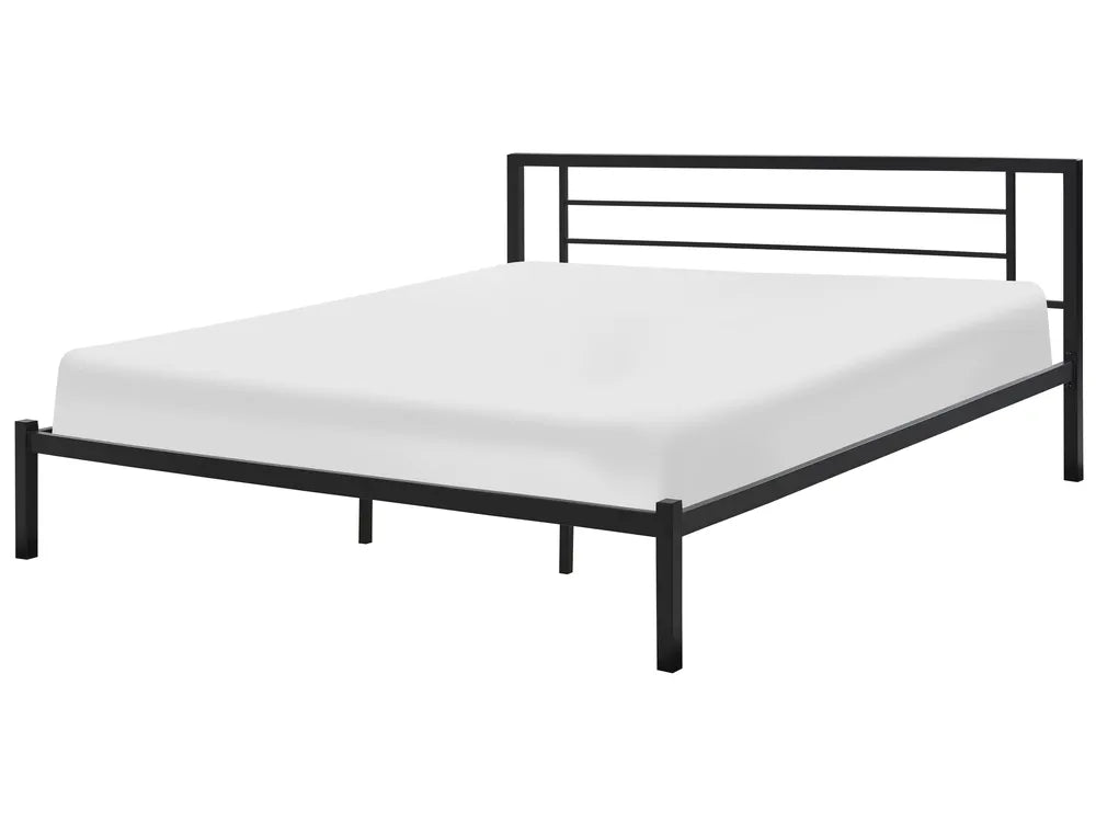 Black metal EU super king bed