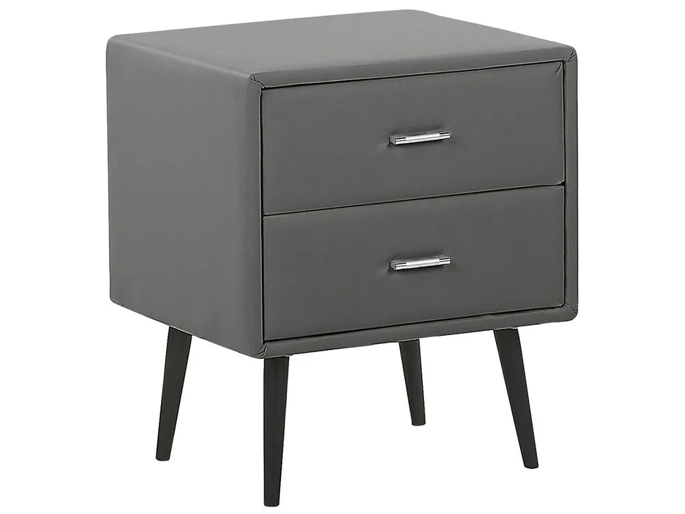 Bedroom Set Faux Leather 180 x 200 cm (EU Super King) Grey Aldiana