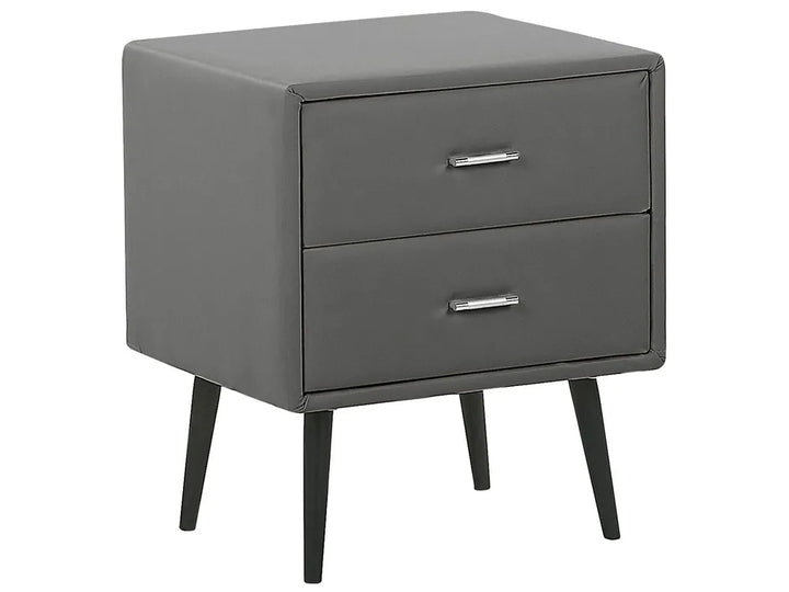Bedroom Set Faux Leather 180 x 200 cm (EU Super King) Grey Aldiana