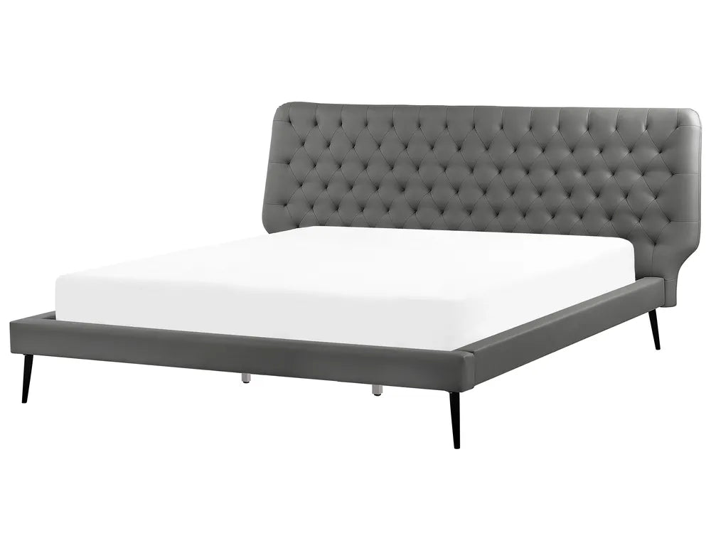 Bed with nightstands and bench grey set