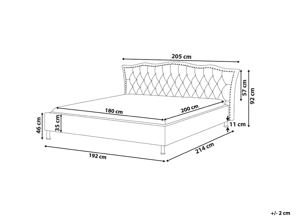 Bed Faux Leather 180 x 200 cm (EU Super King) White Minas