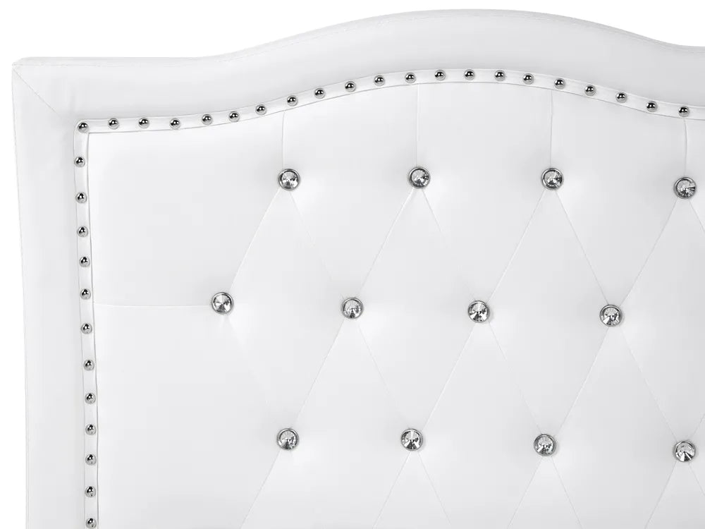 Bed Faux Leather 180 x 200 cm (EU Super King) White Minas