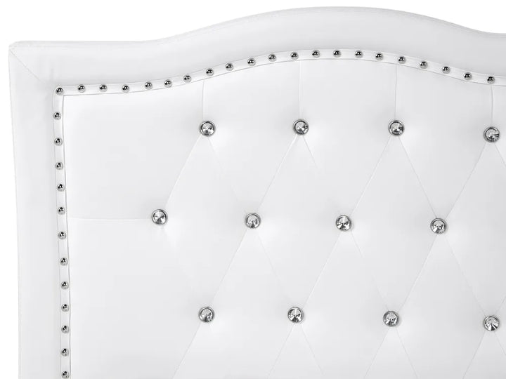 Bed Faux Leather 180 x 200 cm (EU Super King) White Minas