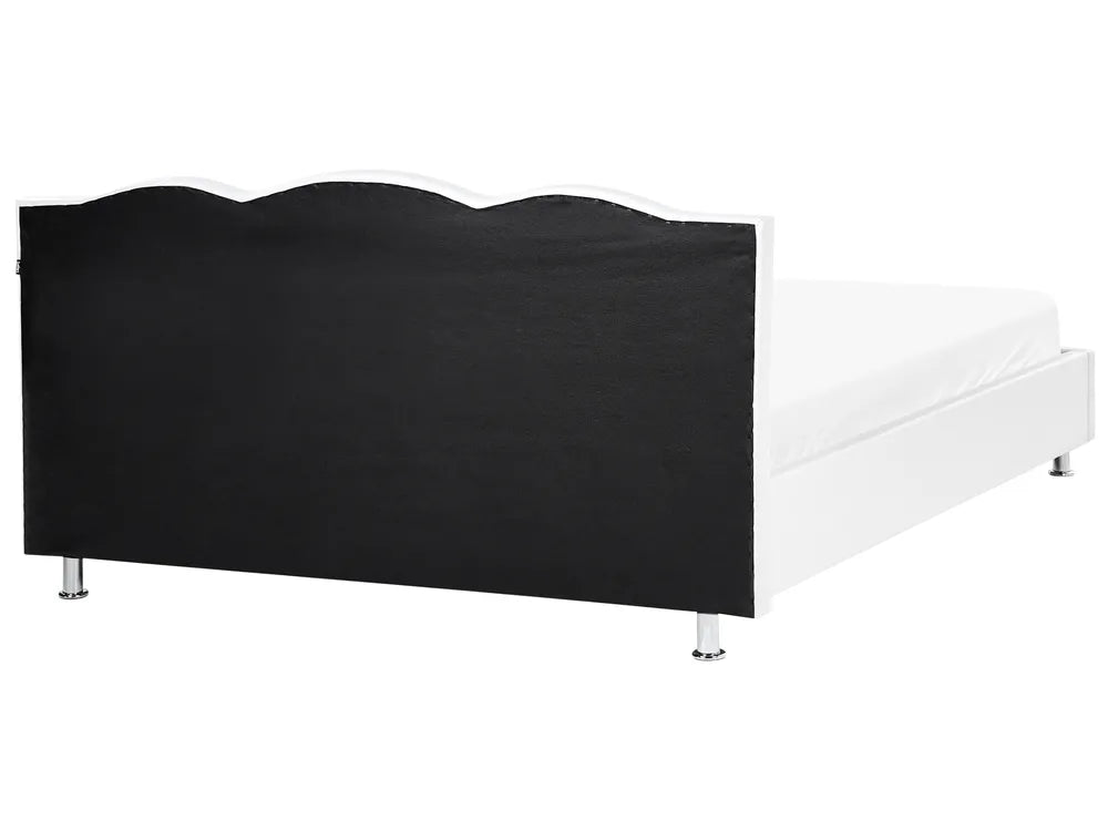 Bed Faux Leather 180 x 200 cm (EU Super King) White Minas