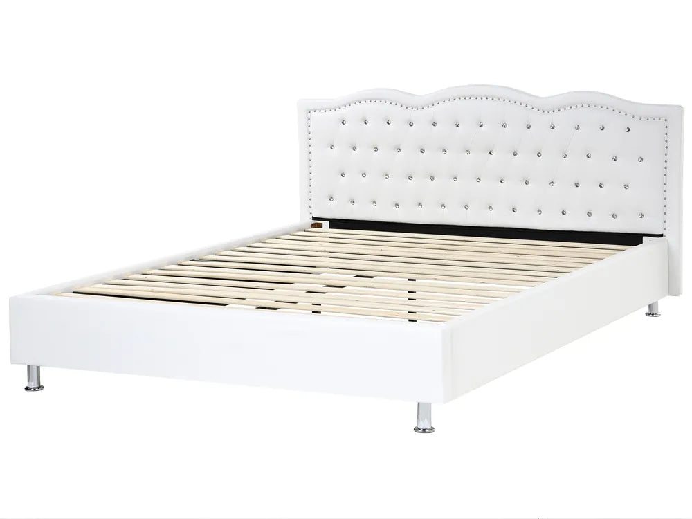Stylish super king faux leather bed