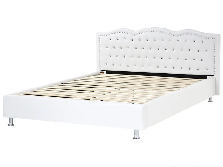 Stylish super king faux leather bed