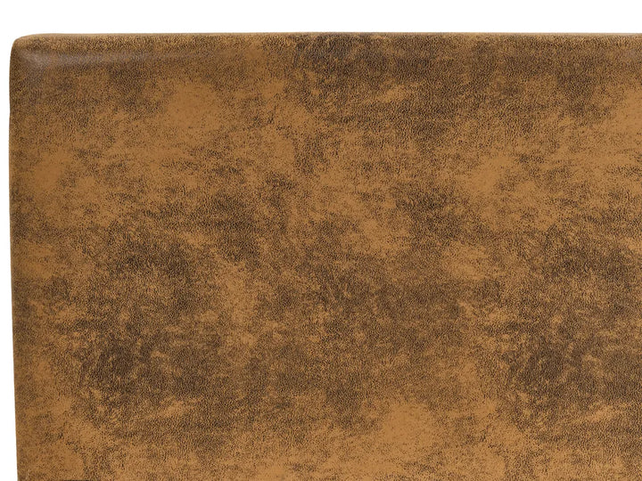 Bed Faux Leather 140 x 200 cm (EU Double) Brown Candler