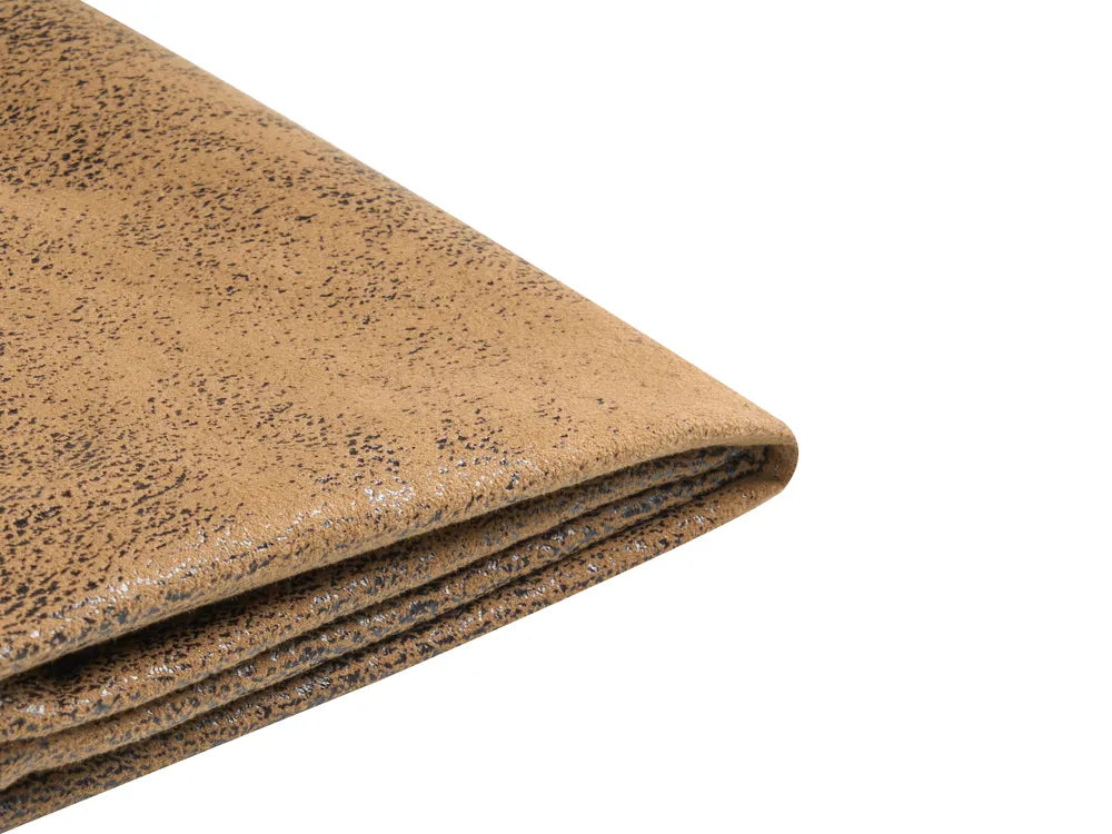 Bed Faux Leather 140 x 200 cm (EU Double) Brown Candler