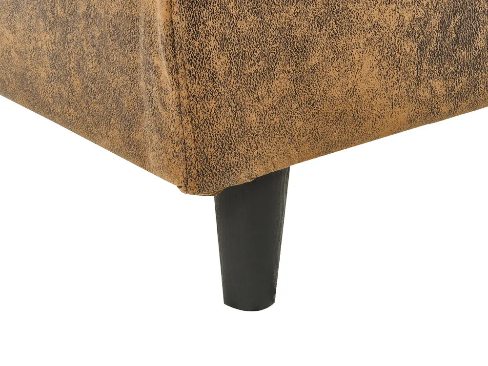 Bed Faux Leather 140 x 200 cm (EU Double) Brown Candler