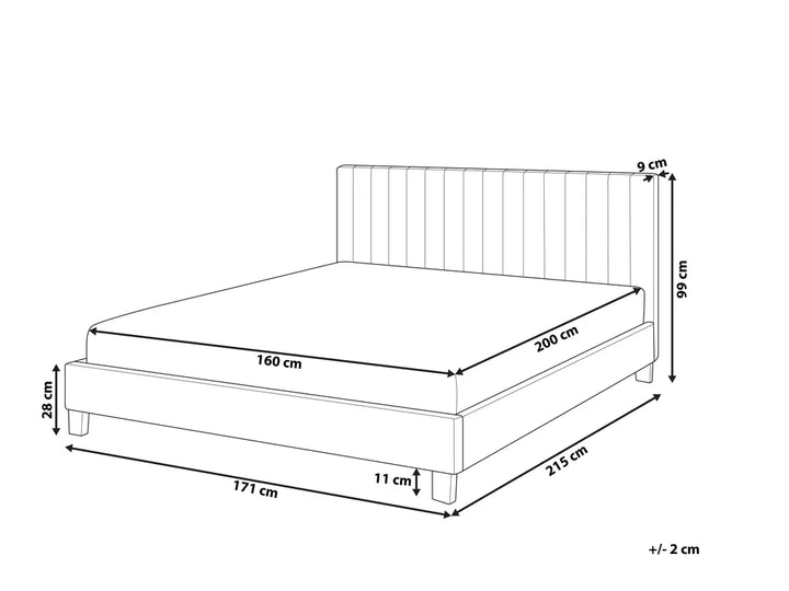 Bed Faux Leather 160 x 200 cm (EU King Size) Grey Odalys