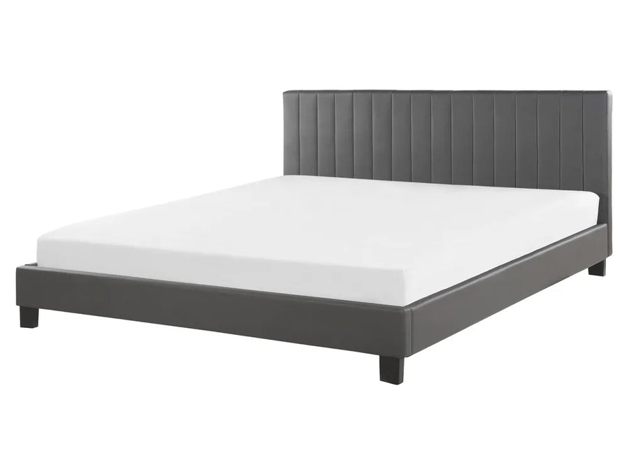 Grey faux leather EU king size bed