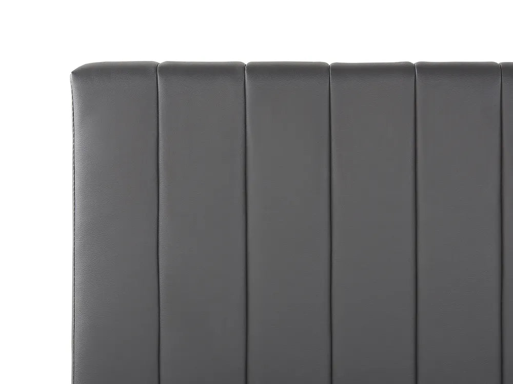 Bed Faux Leather 160 x 200 cm (EU King Size) Grey Odalys