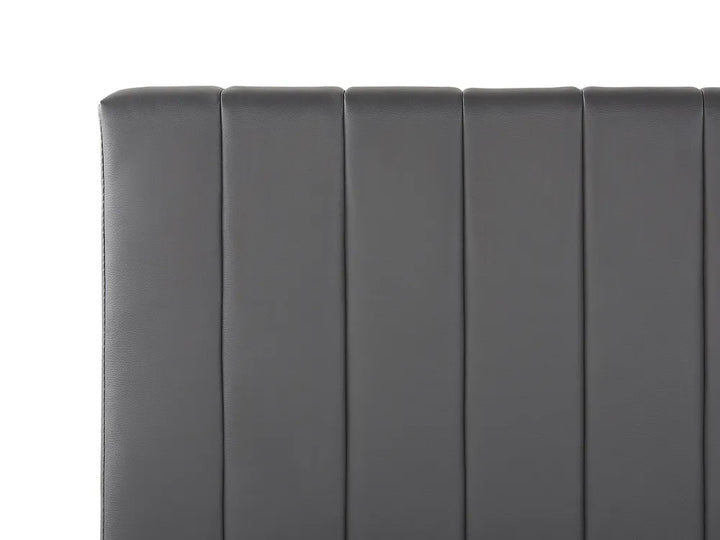 Bed Faux Leather 160 x 200 cm (EU King Size) Grey Odalys