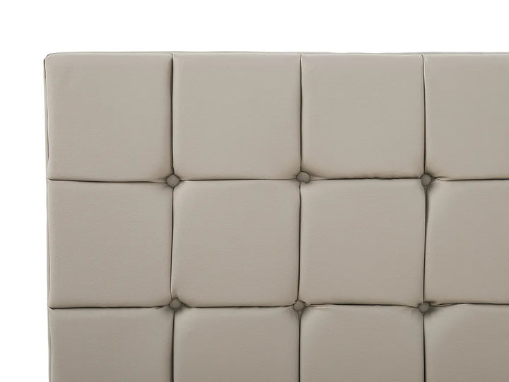 Bed Faux Leather 140 x 200 cm (EU Double) Taupe Rezana