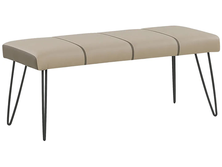 Bedroom Set Faux Leather 180 x 200 cm (EU Super King) Sand Beige Leavitt