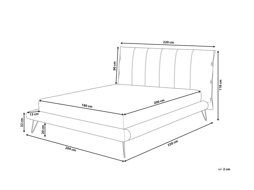 Bed Faux Leather 180 x 200 cm (EU Super King) Light Beige Leavitt