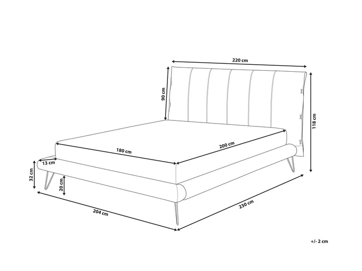 Bed Faux Leather 180 x 200 cm (EU Super King) Light Beige Leavitt