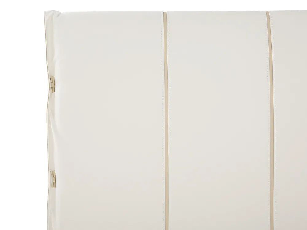 Bed Faux Leather 180 x 200 cm (EU Super King) Light Beige Leavitt