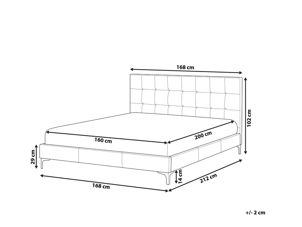 Bed Faux Leather 160 x 200 cm (EU King Size) Taupe Rezana