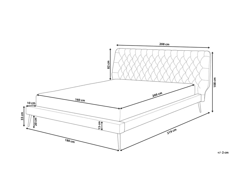 Bed Faux Leather 160 x 200 cm (EU King Size) Beige Aldiana