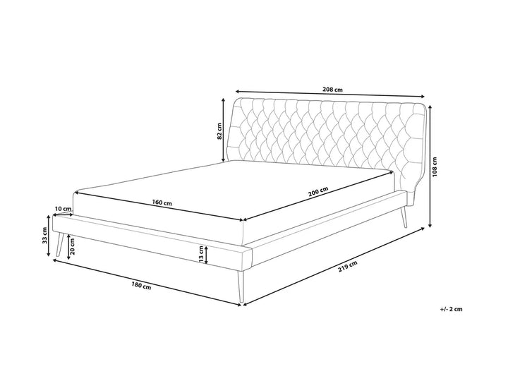 Bed Faux Leather 160 x 200 cm (EU King Size) Beige Aldiana