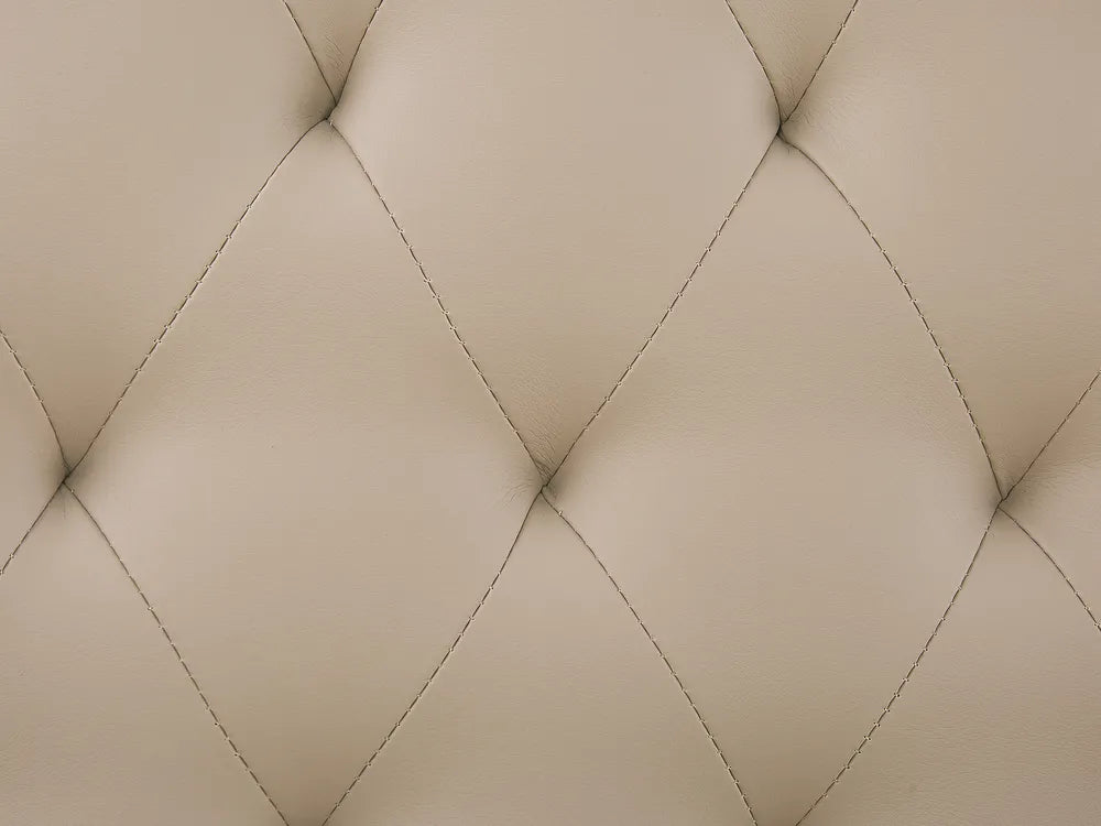 Bed Faux Leather 160 x 200 cm (EU King Size) Beige Aldiana