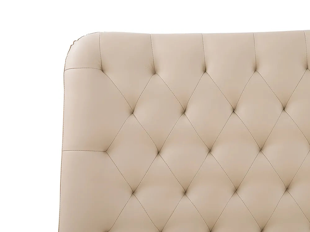 Bed Faux Leather 160 x 200 cm (EU King Size) Beige Aldiana