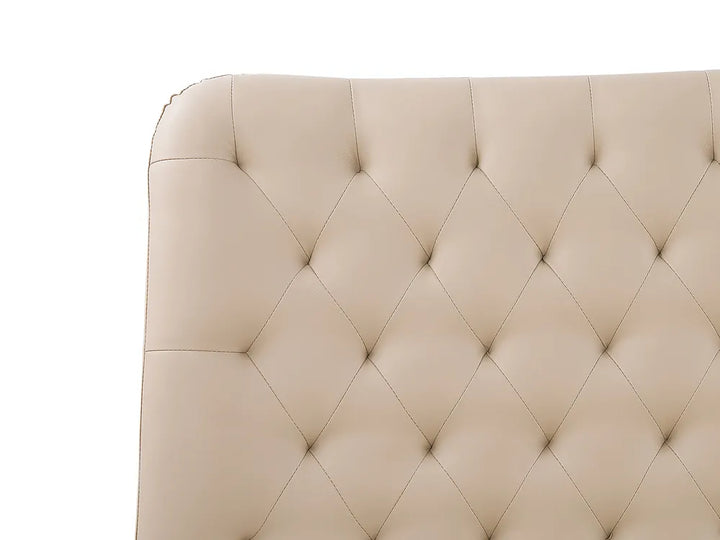 Bed Faux Leather 160 x 200 cm (EU King Size) Beige Aldiana
