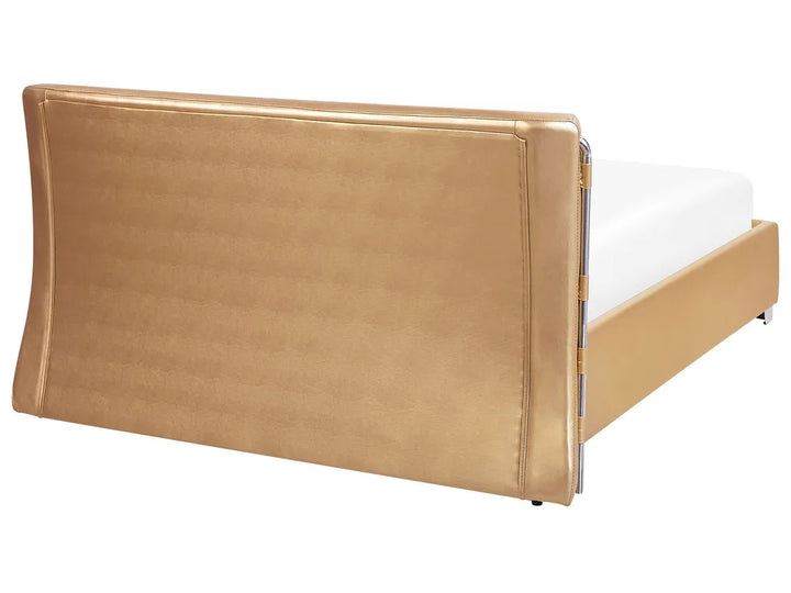Bed with LED Leather 180 x 200 cm (EU Super King) LED Gold Arlex