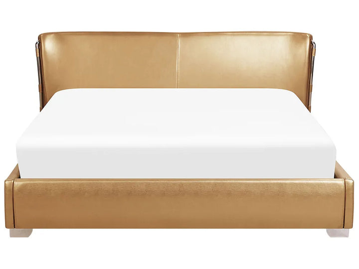 Bed with LED Leather 180 x 200 cm (EU Super King) LED Gold Arlex
