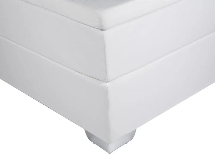 Divan Bed Faux Leather 160 x 200 cm (EU King Size) Black/ White Ardin