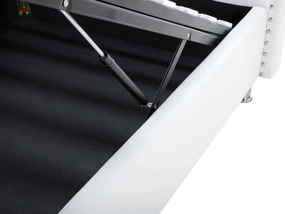 Ottoman Bed Faux Leather 90 x 200 cm (EU Single) White Minas