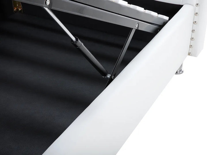 Ottoman Bed Faux Leather 90 x 200 cm (EU Single) White Minas