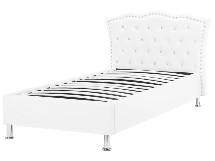 Ottoman Bed Faux Leather 90 x 200 cm (EU Single) White Minas