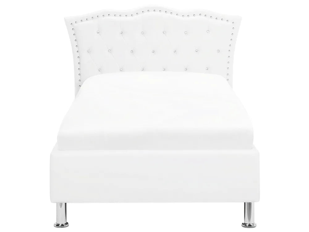 Ottoman Bed Faux Leather 90 x 200 cm (EU Single) White Minas