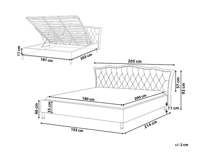 Ottoman Bed Faux Leather 180 x 200 cm (EU Super King) White Minas