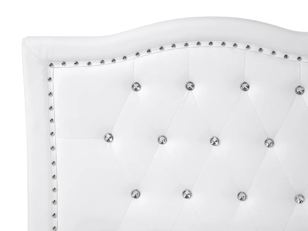 Ottoman Bed Faux Leather 180 x 200 cm (EU Super King) White Minas