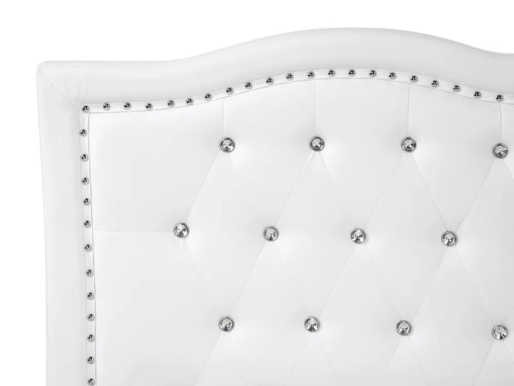 Ottoman Bed Faux Leather 180 x 200 cm (EU Super King) White Minas
