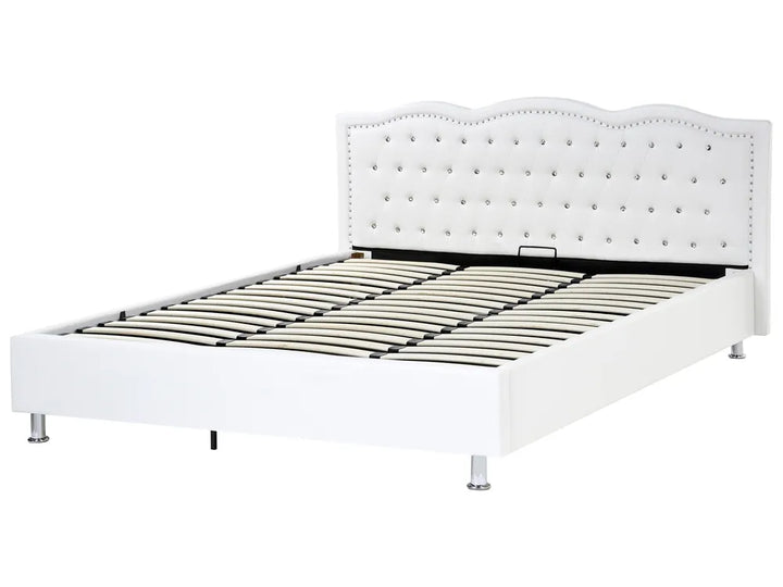 Faux leather bed with storage space