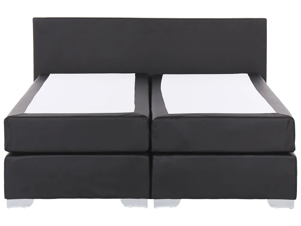 Modern black upholstered bed frame