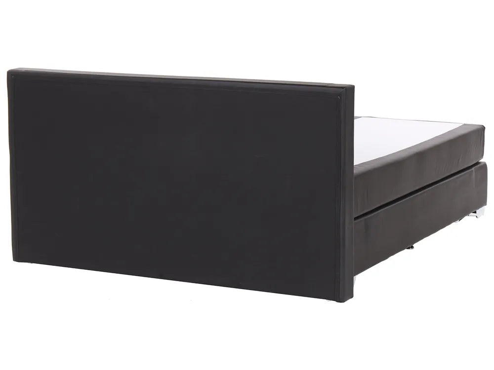 Faux leather divan bed in black
