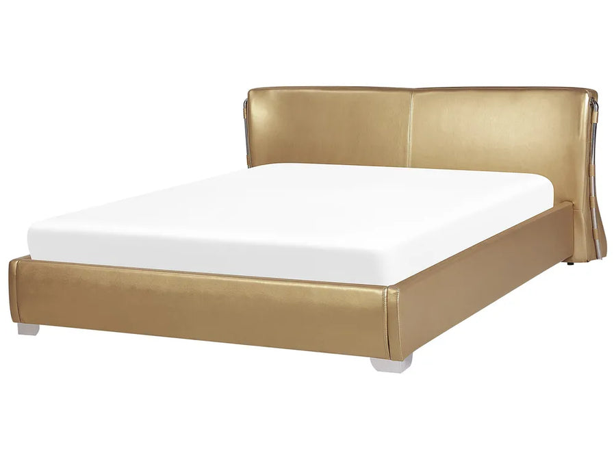 Gold leather EU super king bed