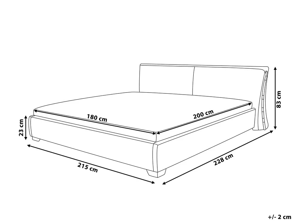 Bed Leather 180 x 200 cm (EU Super King) Gold Arlex